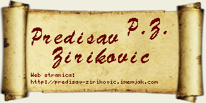 Predisav Ziriković vizit kartica